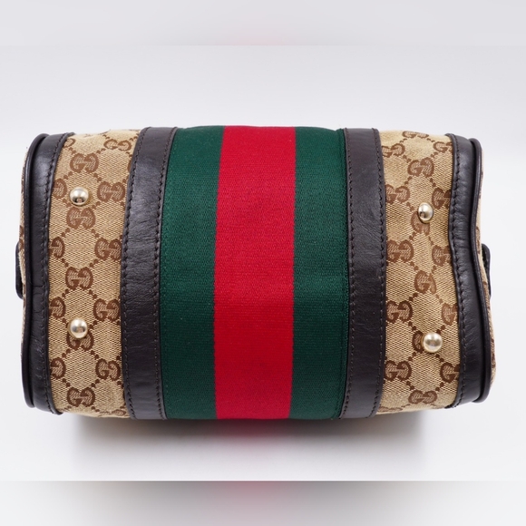 AZ15❤️ GUCCI Monogram Vintage Web mini Boston - Picture 11 of 15